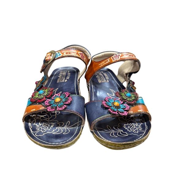 Spring Step Women's L'Artiste Ajva Sling Back Leather Sandals Art To Wear SZ 39 - Picture 3 of 11